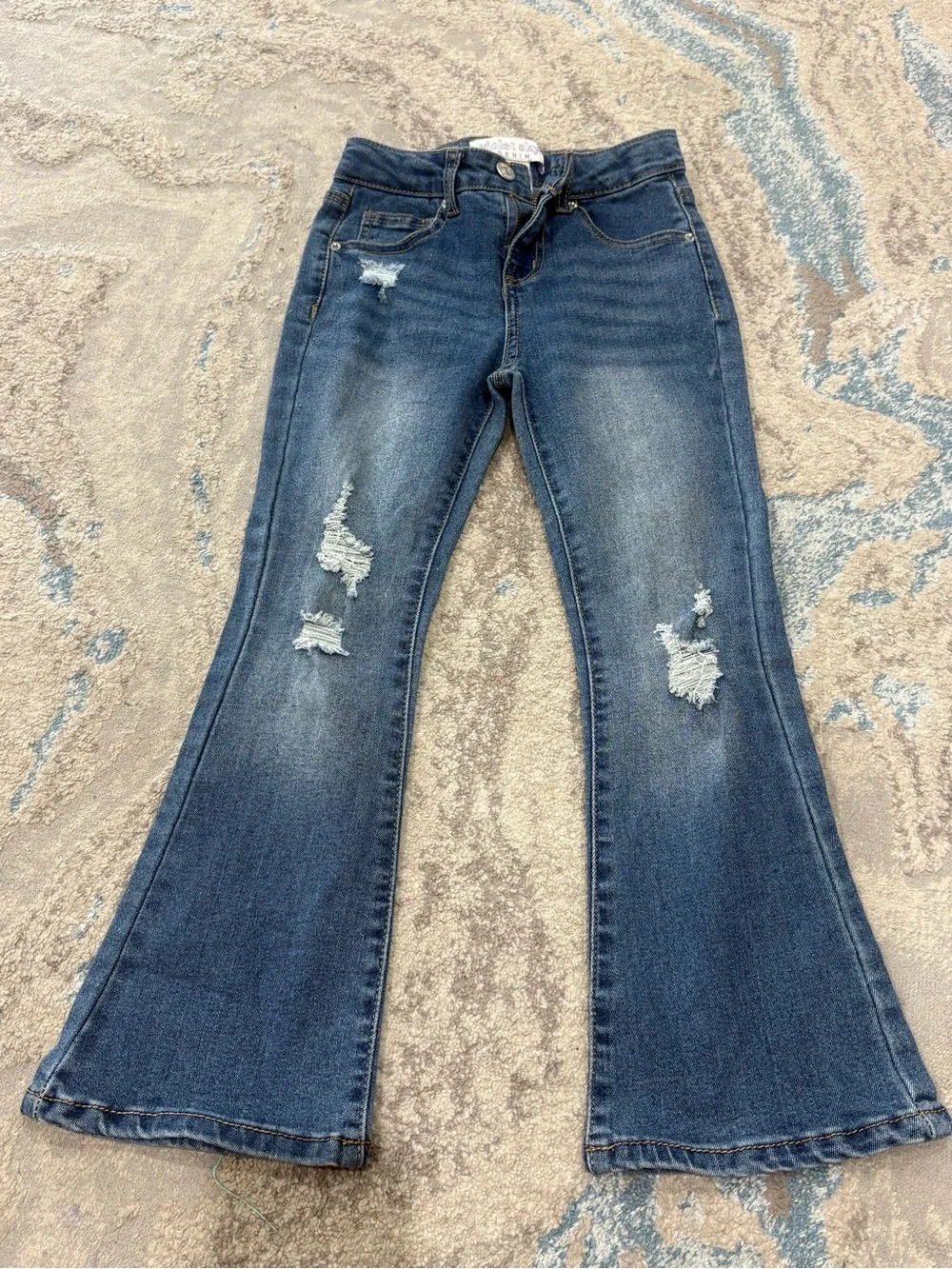 Violet Kay Girls Dark Blue Flared Jeans
